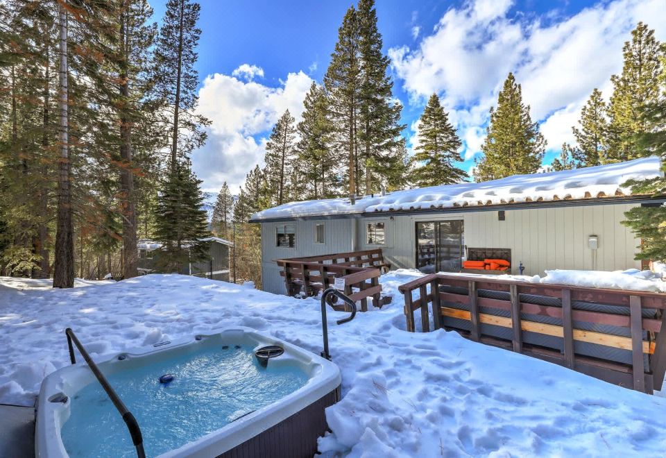 小屋，多张床，带热水浴缸，山脉景观（南方松林）