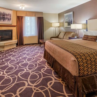 Suite-1 King Bed, Non-Smoking, Fireplace, Sofa, Microwave and Refrigerator Best Western Plus Pioneer Park Inn Promo Code