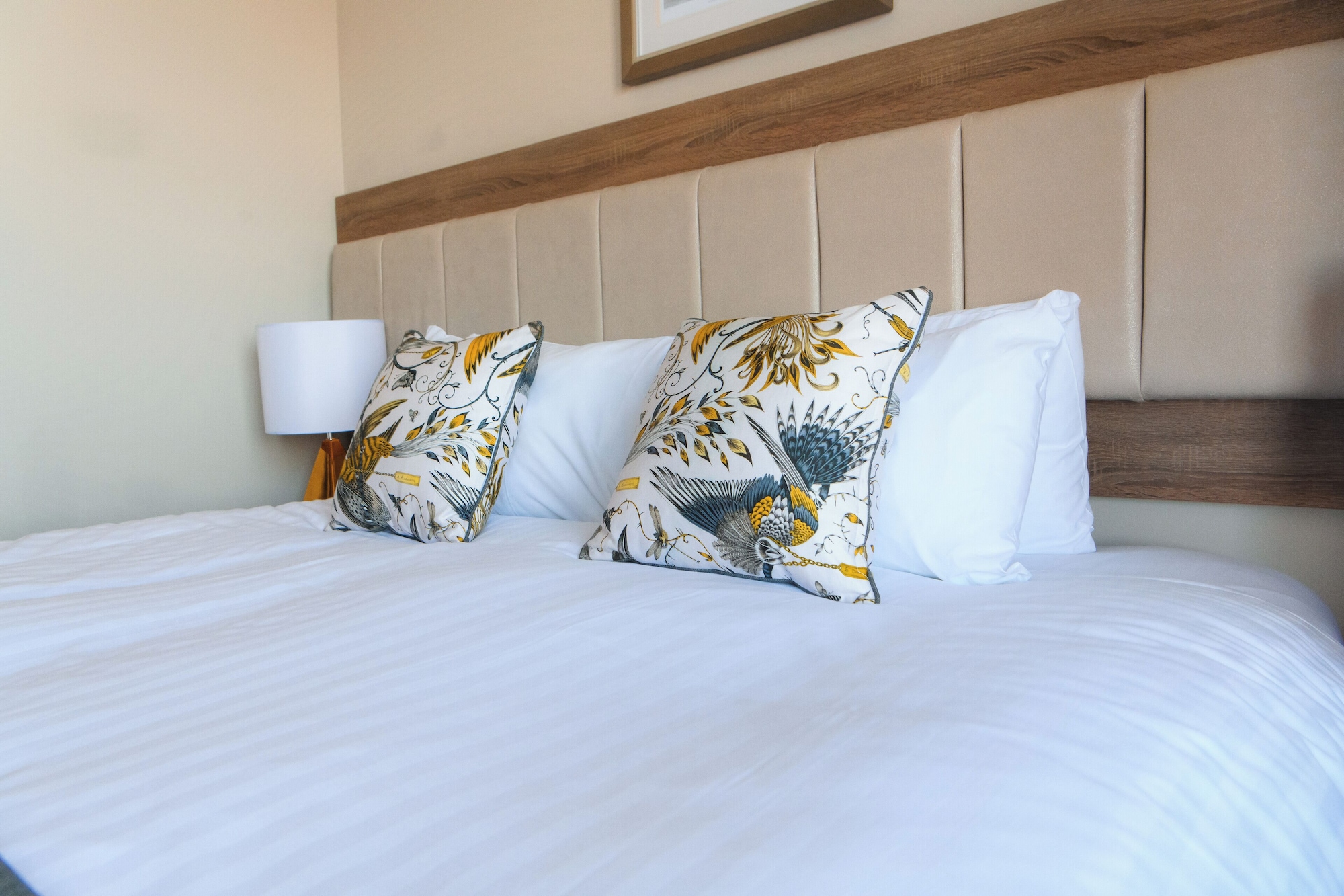 经典双人间或双床间， 1张特大床， 城市景观