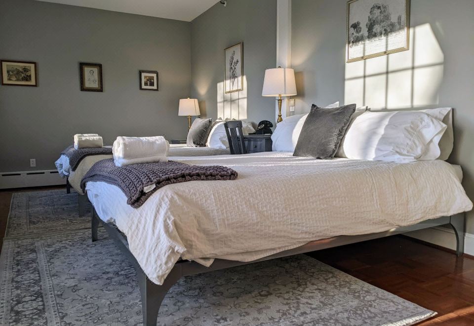 优质房间，2张大床，无烟，花园景观