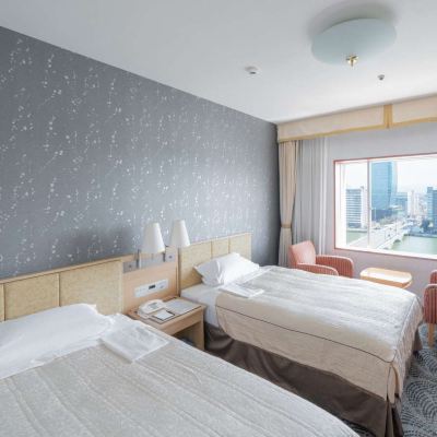 本館レギュラーフロアスタンダード、ツイン、バス付き、リバービュー ホテルオークラ新潟 クーポン