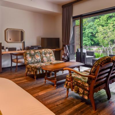 和洋式ガーデンビュー&リバービュールーム, 禁煙(離れの和洋折衷スタイルルーム ツインベッドルーム + 和風ルーム + 露天風呂) 伊勢志摩旅館 AUBERGE YUSURA クーポン