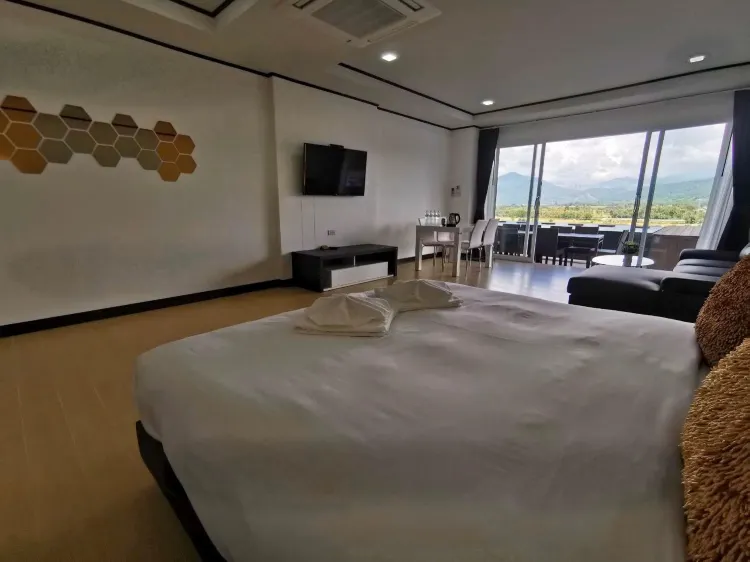 ห้องดีลักซ์สำหรับครอบครัวพร้อมวิวภูเขา