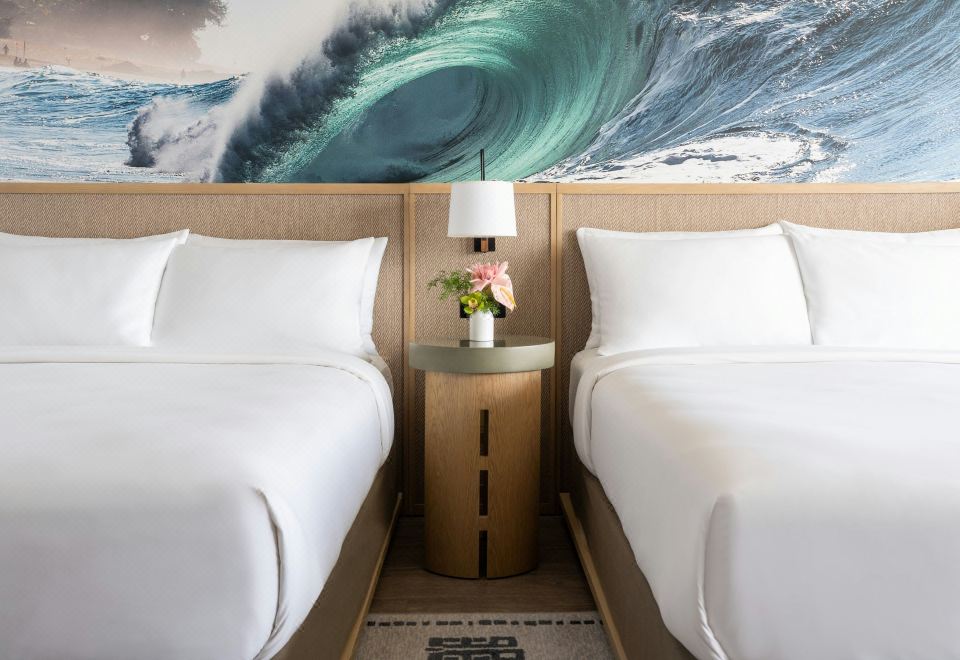 度假村阳台客房，客房，2张大床，部分海景，阳台