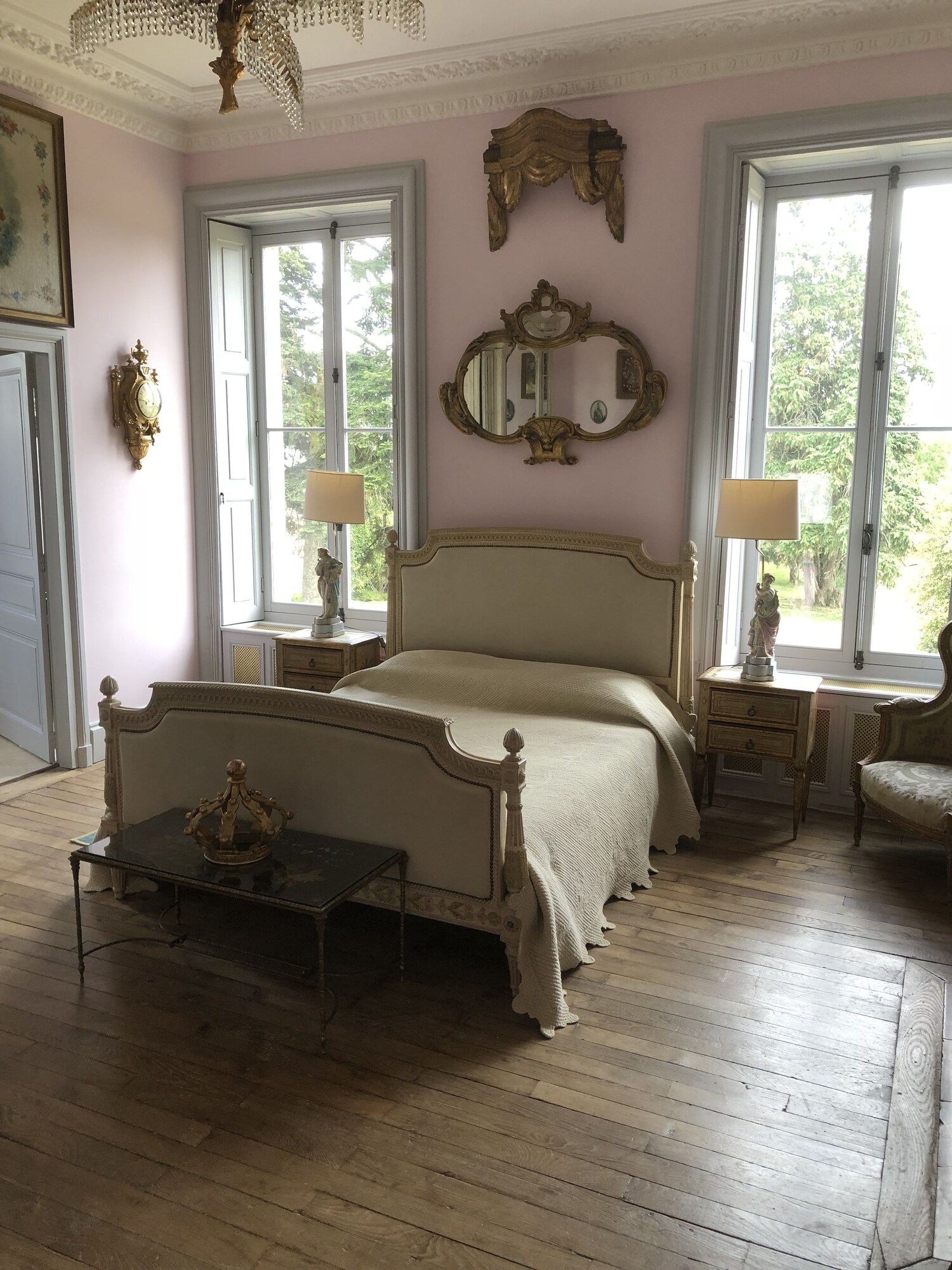 Chateau de La Goujonnerie豪华园景双人房 - 带1张特大床 - 直通泳池