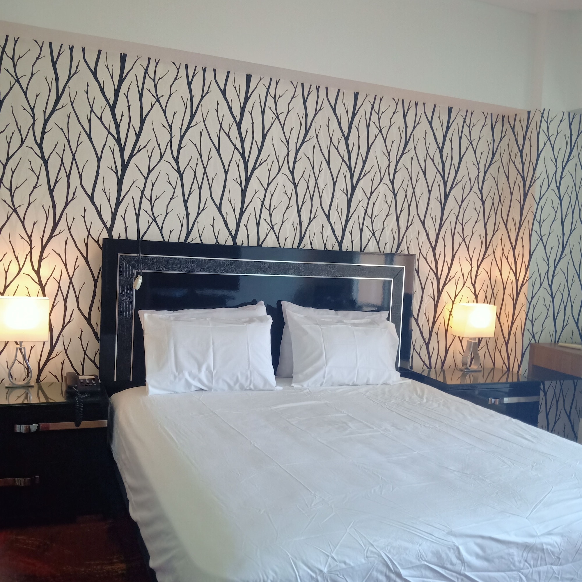 奢华公寓， 1 张特大床， 城市景观， 塔楼