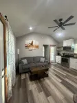 Newly constructed waterfront cabin C1 with pond and Trinity River views