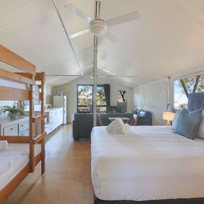 Deluxe Beach Tent-Sleeps 4 Reflections Holiday Parks Bonny Hills Promo Code