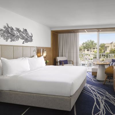 1張特大床享有碼頭景觀帶陽台-外部翼樓 勞德代爾堡碼頭希爾頓酒店優惠