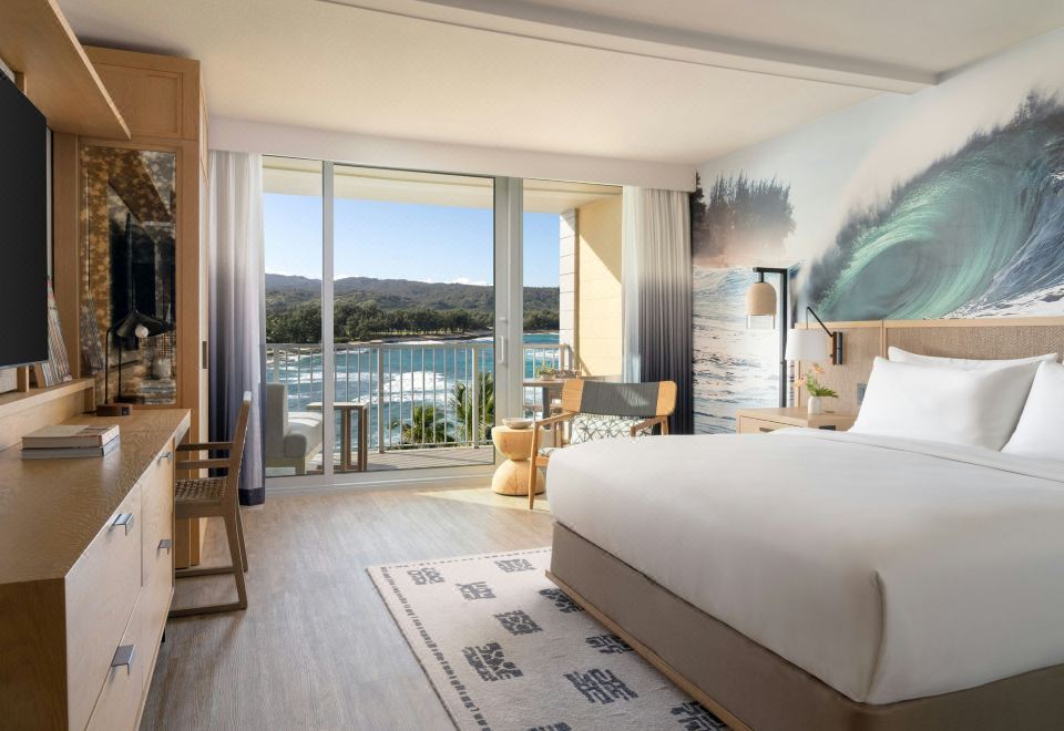 海滨俱乐部，可使用俱乐部休息室，俱乐部客房，1特大床，海景，顶层