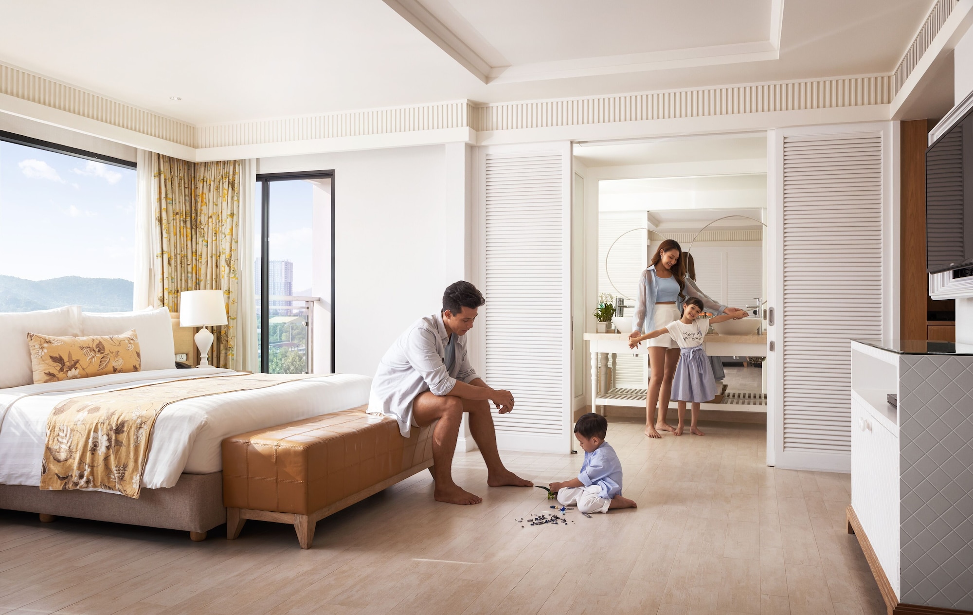 山坡景家庭套房