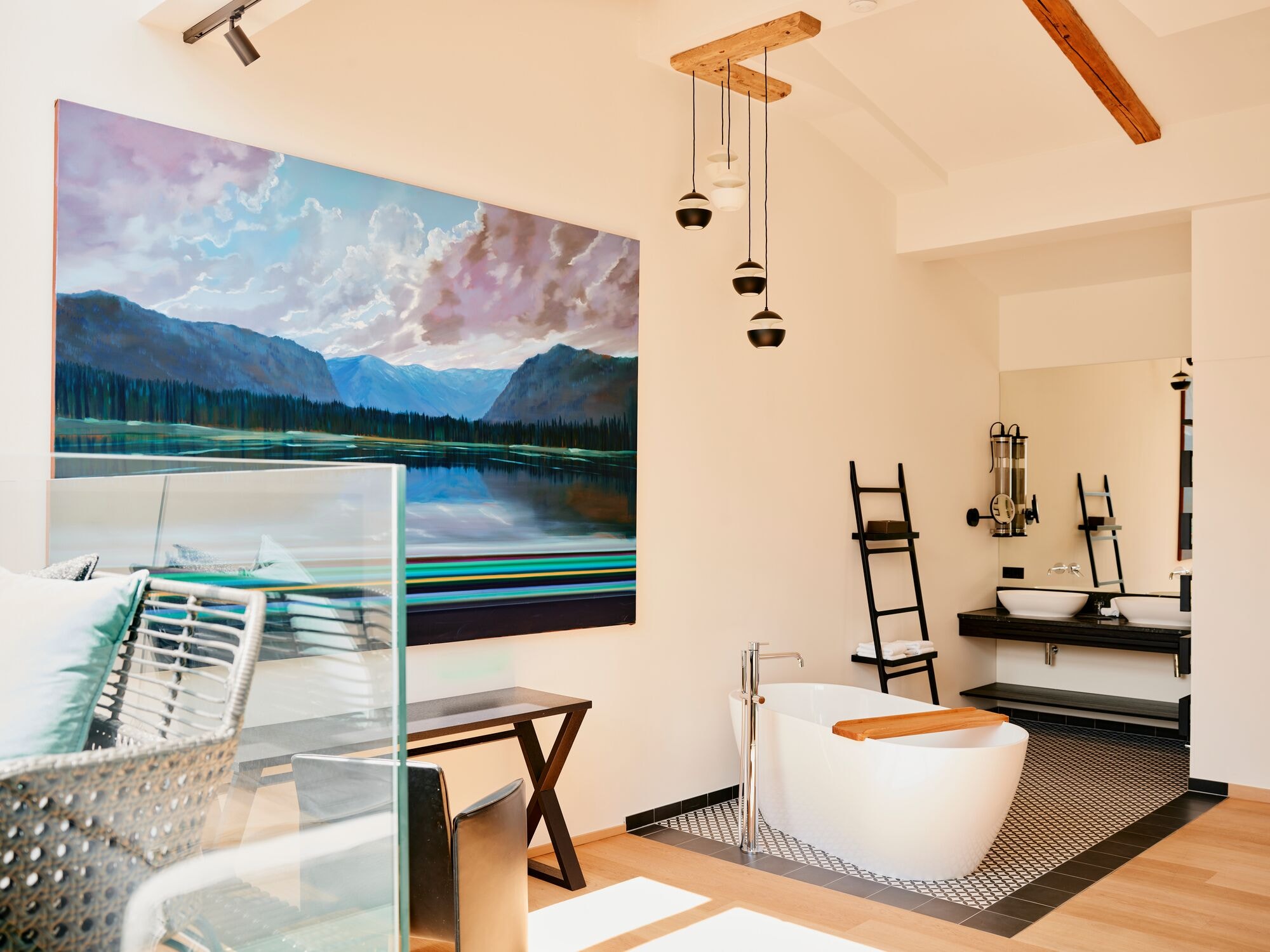 温莎一卧室全景一室套房，庭院，湖景