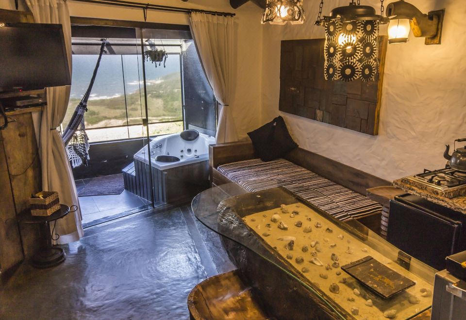 奢华小屋，1卧室，带按摩浴缸，海景