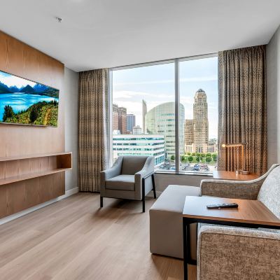 Mobility Hearing Accessible King Suite with Tub Embassy Suites Buffalo Promo Code