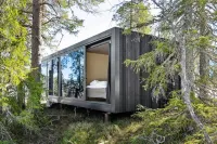 Unique, modern cabin designed by Snøhetta, located at Blefjell Hotel di 