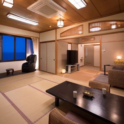 海の眺めの風呂付き【ひまわり/和室12畳+6畳】 [和室][オーシャンビュー] 犬吠埼観光ホテル クーポン
