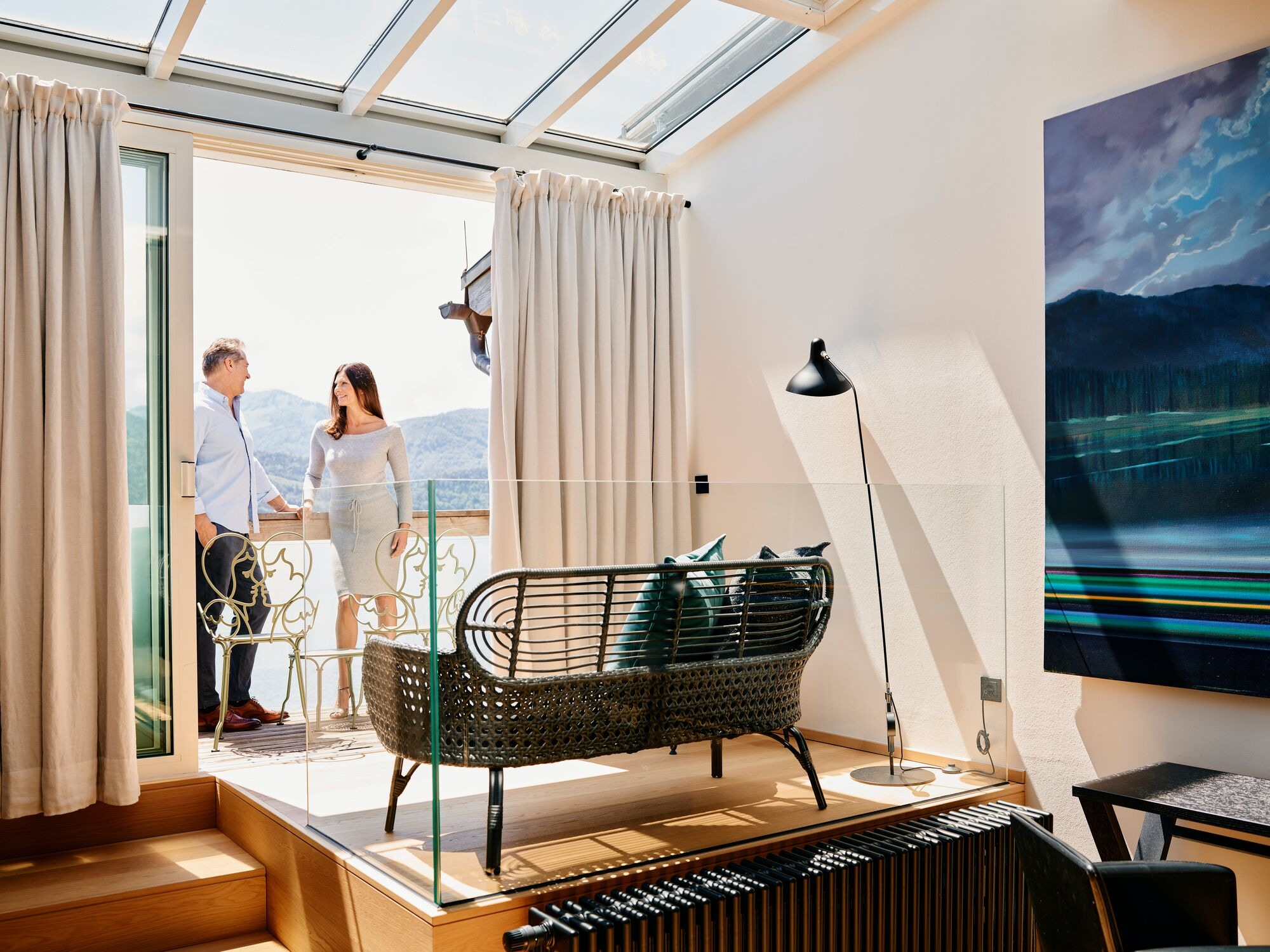 温莎一卧室全景一室套房，庭院，湖景