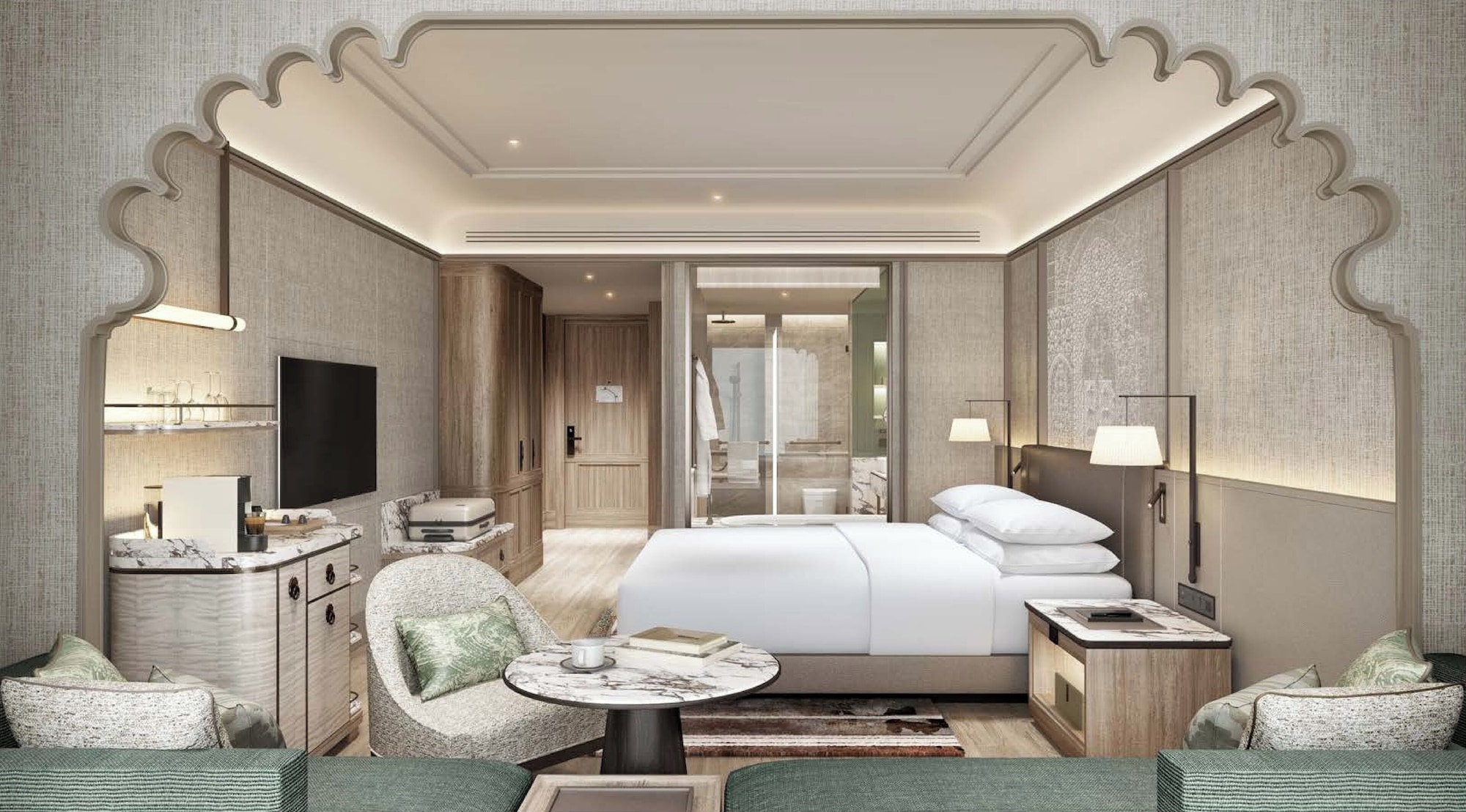 Udaipur Marriott Hotel豪华特大床套房