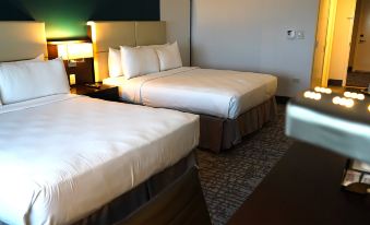 a hotel room with two beds , one on the left and one on the right side of the room at Costa Bahia Hotel, Convention Center and Casino