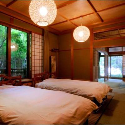 Detached Japanese-Style Room With Indoor Cypress Hot Spring Bath (Twin Beds, Kayoikomachi Type, Shakkyo-Tei Wing) 離れの宿　よもぎ埜 クーポン