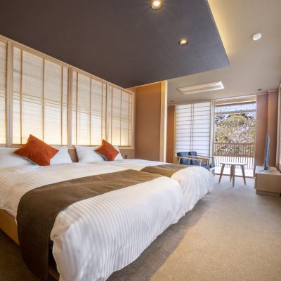 [Room With Open-Air Bath In Hot Spring][Room 306]〜Mimosa〜 [Standard] [Twin Room] [Non-Smoking] [Mountain View] 養老温泉　秘湯の宿　滝見苑 クーポン