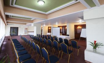 a large conference room with rows of chairs arranged in a semicircle , ready for a meeting at Hotel Belvedere