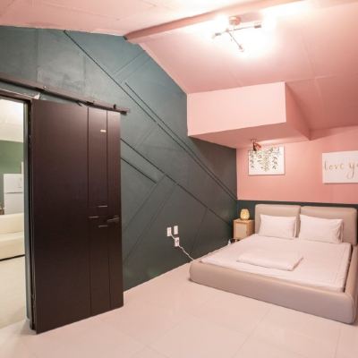 Annex 201 / Kitchen + Living Room / 2 Rooms / 2 Bathrooms 로망펜션 가평 쿠폰