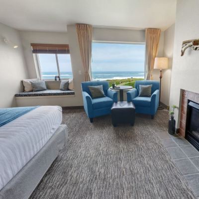 King Room with Fireplace-Ocean Front Overleaf Lodge Promo Code