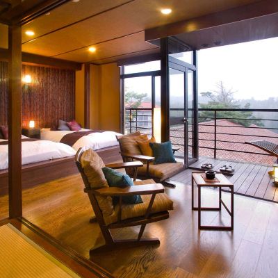 和洋式オーシャンビュールーム(浴室) 日本百景に囲まれた洞窟風呂の宿　百楽荘　能登九十九湾 クーポン