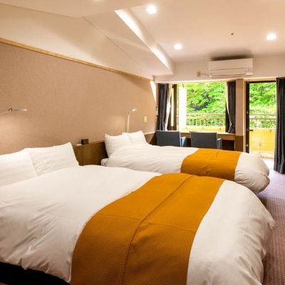 [Top Floor] Spacious Open-Air Bath & Indoor Bath Included [Standard] [Twin Room] [Non-Smoking] [Mountain View] [River View] 四万温泉 四万やまぐち館 クーポン