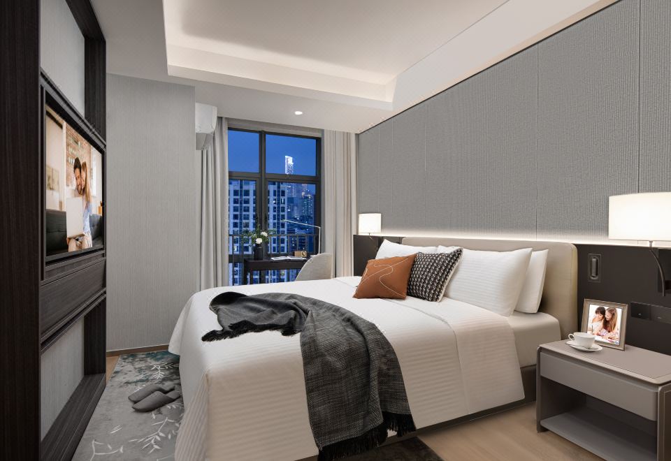 Somerset Haizhu Centre GuangzhouDeluxe Two-Bedroom Suite (Washer Dryer + Kitchen + Fridge)