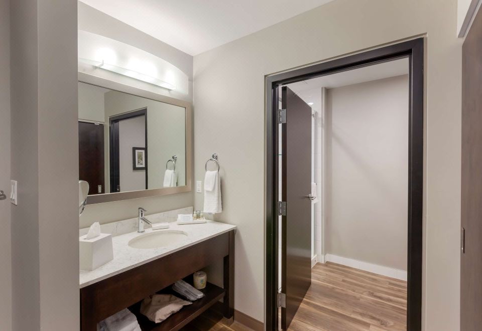 1张特大床， 无烟， 较大的房间， 双层床垫， 微波炉和冰箱