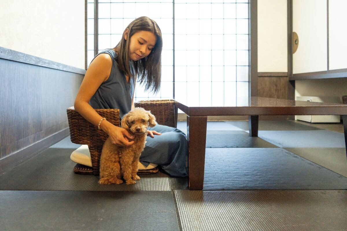 【二楼角落大床房】带温泉露天浴池的客房※可携带宠物
