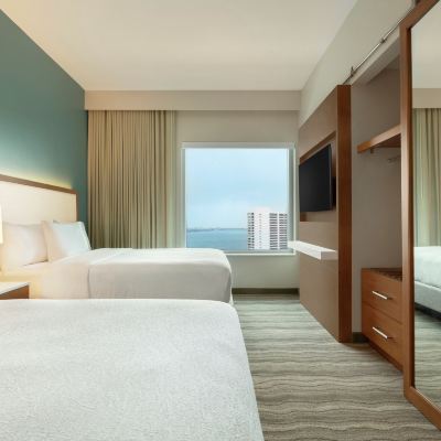 Hearing Accessible Two Queen Two Room Suite with Bay View