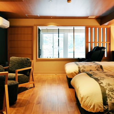 スペシャルデラックスビューマウンテンビュースイートツインルーム(浴室)(禁煙) 塩原温泉　渓流野天風呂と炉端料理の宿　湯守田中屋 クーポン