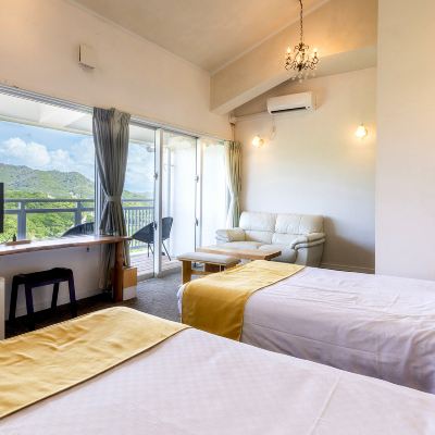 バス付きツイン、山の景色 星のテラスもとぶ山里 クーポン