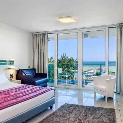 Superior Room with Double Bed and Beautiful Terrace with Side Sea View