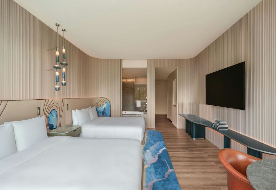 W Singapore – Sentosa CovePremier Deluxe, Guest Room, 2 Queen, Pool View, Balcony