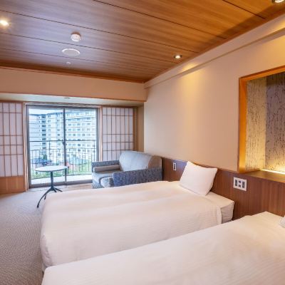 デラックスツインルーム(禁煙) 函館 湯の川温泉 ホテル万惣 クーポン