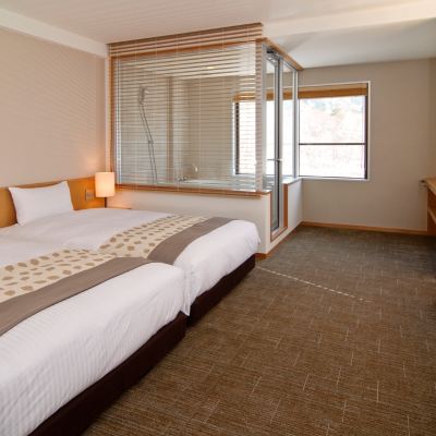スタンダードビューマウンテンビューリバービューツインルーム(浴室)(禁煙) 上高地ルミエスタホテル クーポン