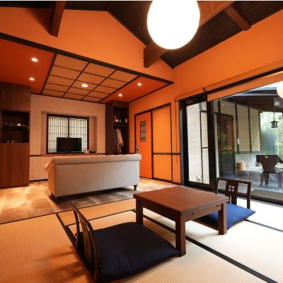 別館和洋室（バス付き）、庭園の景色 いやしの里　松苑離れ クーポン