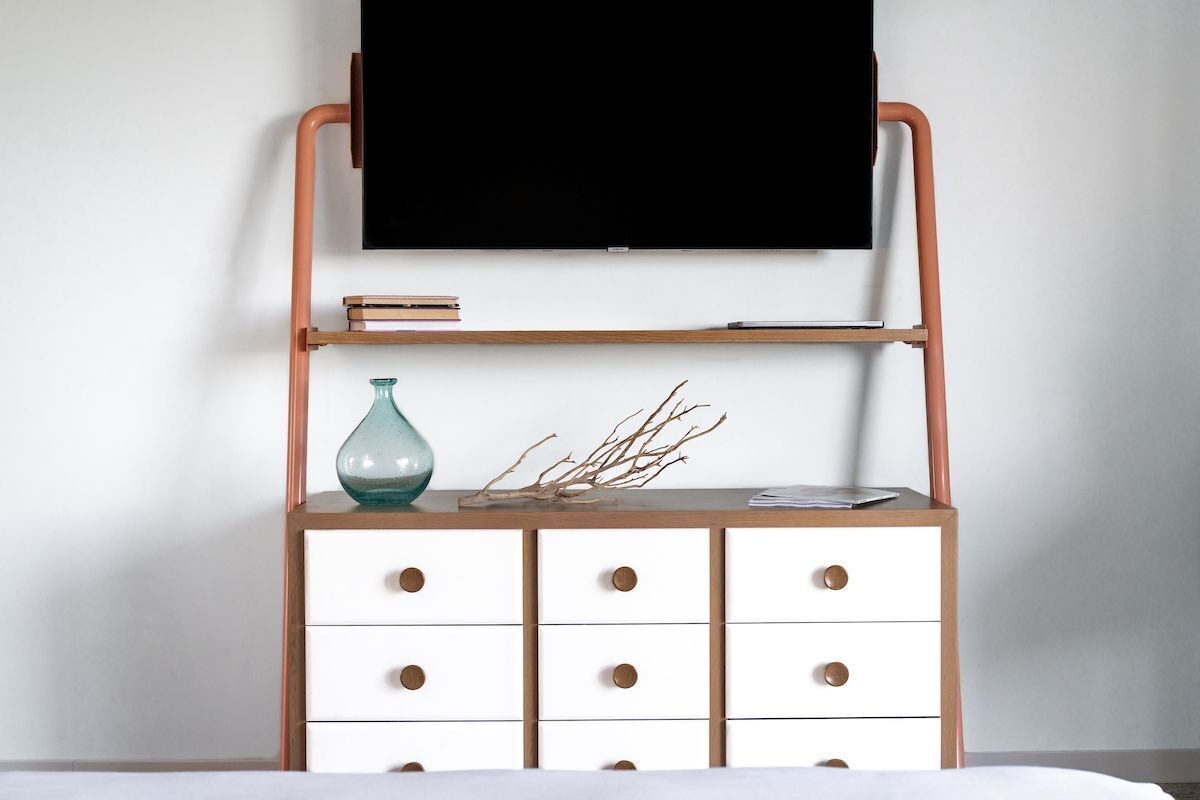 客房， 多张床， 厨房， 海洋景观