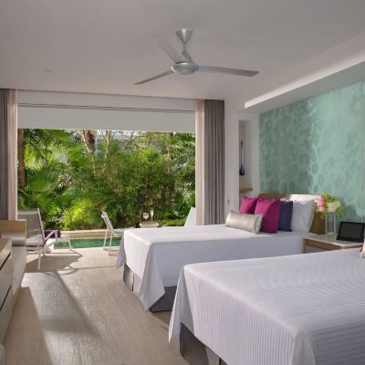 Xcelerate Junior Two Double Suite with Swimout and Tropical View Breathless Riviera Cancun Resort & Spa-All Inc.-Adults Only Promo Code