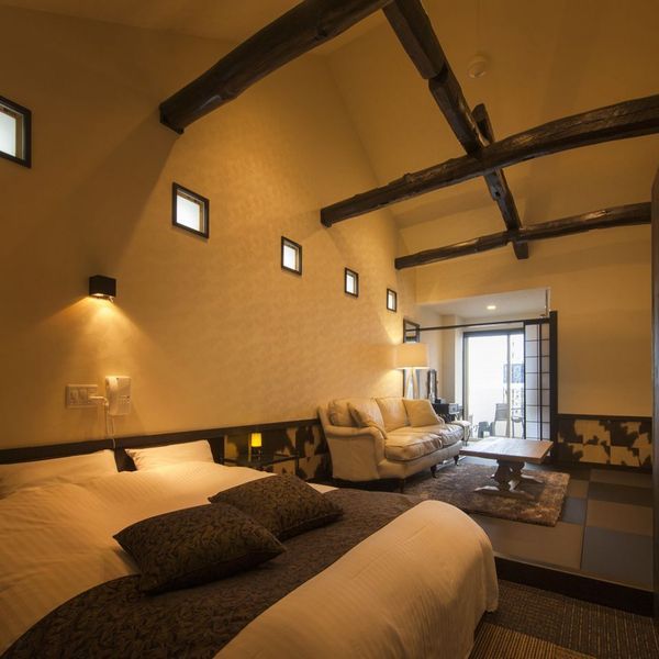 【三楼角落大床房】带温泉露天浴池的客房※可携带宠物