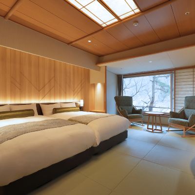 モダンマウンテンビューツインルーム(禁煙) ホテル華の湯　30種類の湯船が人気の宿 クーポン