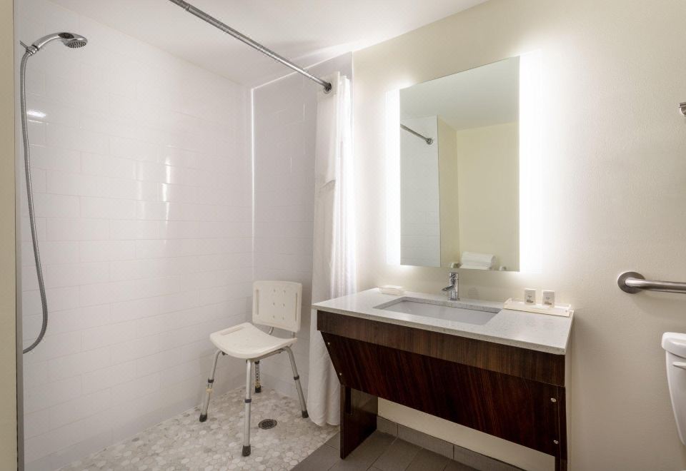 标准特大床房，带通讯无障碍的无障碍淋浴