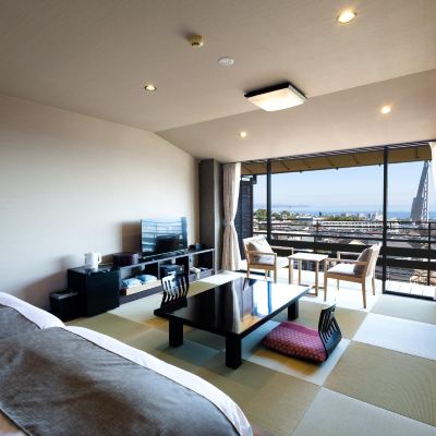 3rd Floor, Ocean Side, Japanese-Western Style Room (7 Tatami) [Japanese-Western Room] [Non-Smoking] [Nightlife View] [Ocean View] 眺望の宿　しおり クーポン
