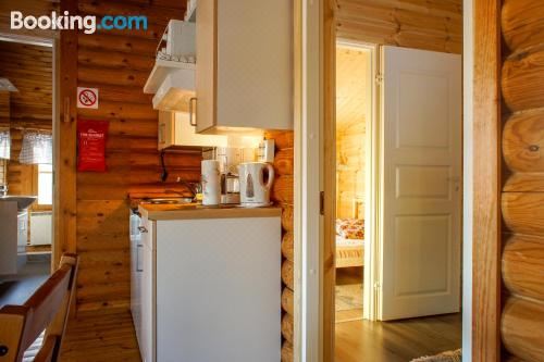 带木质桑拿的小木屋