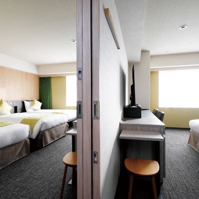 高級連通三人房 - 帶浴室 奈良天然溫泉大和魯內飯店優惠