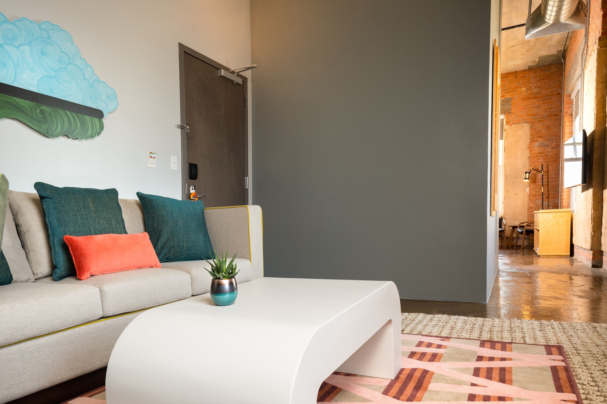 套房， 2 张双人床， 城市景观